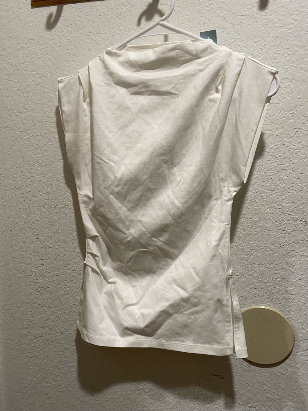 LOFT White Sleeveless Draped Back Tank